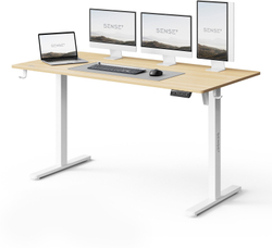 Fotoja e Tavolinë elektrike SENSE7 NOJO LIGHT, 140 x 70 cm, kafe e hapur dhe e bardhë