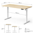 Fotoja e Tavolinë elektrike SENSE7 NOJO LIGHT, 140 x 70 cm, kafe e hapur dhe e bardhë, Picture 3