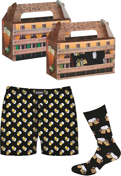 Fotoja e Set dhuratë për meshkuj bokserica + qorape, XL, Evona
