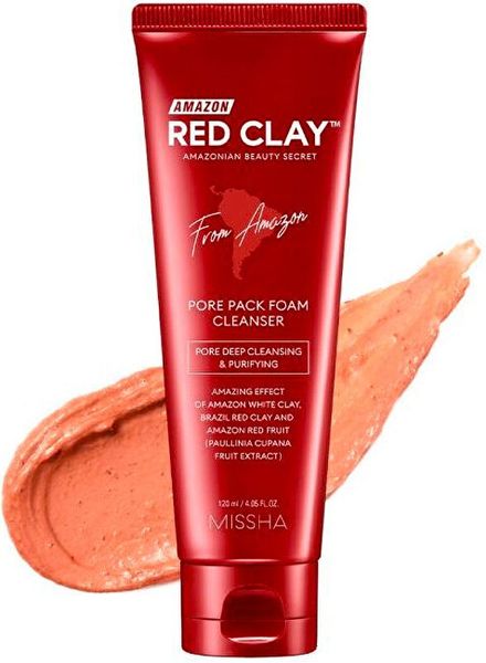 Fotoja e Pastrues për fytyrë Missha Amazon Red Clay Pore Pack Foam Cleanser, 120 ml