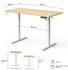 Fotoja e Tavolinë elektrike SENSE7 NOJO LIGHT, 120 cm x 60 cm, kafe e hapur / bardhë, Picture 3
