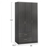 Fotoja e [OUTLET] Dollap  3-dyersh, 2 sirtarë, 89×42.5×181 cm (HM340.01), Picture 2