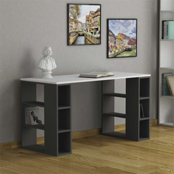 Fotoja e Tavolinë pune Decortie Colmar (140 x 60 x 75 cm), hiri / bardhë