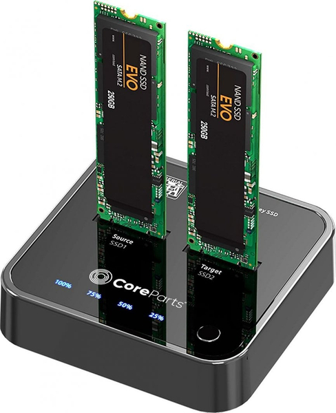 Fotoja e Docking station me funksion klonimi CoreParts USB3.2 Type C (10 Gbps) SATA M.2 SSD