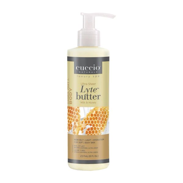 Fotoja e Gjalpë trupi i lëngshëm Cuccio Naturale Ultra Sheer Blend Milk & Honey, 237 ml