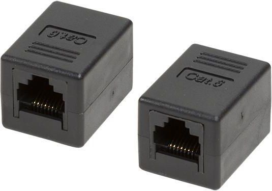 Fotoja e Konektor LogiLink, RJ45 - RJ45 femër/femër, cat.6 UTP, i zi