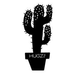 Fotoja e Dekor metali Decortie Cactus, 49cm, i zi