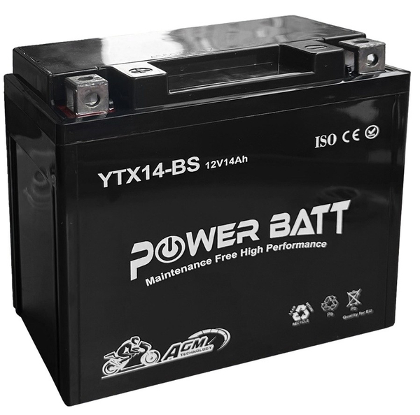 Fotoja e Bateri për motoçikletë Power Batt YTX14-BS, 12V 14-AH