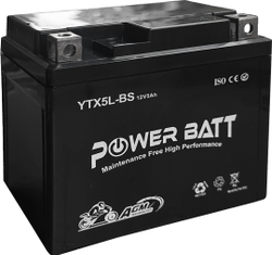 Fotoja e Bateri për motoçikletë Power Batt YTX5L-BS, 12V 5-AH