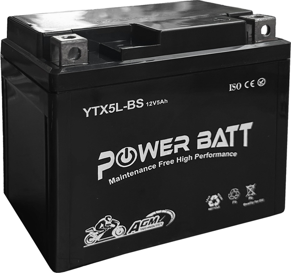 Fotoja e Bateri për motoçikletë Power Batt YTX5L-BS, 12V 5-AH