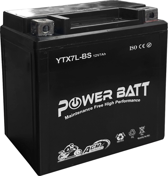Fotoja e Bateri për motoçikletë Power Batt YTX7L-BS, 12V 7-AH