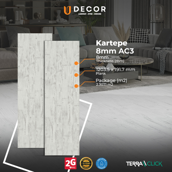 Fotoja e Laminat Yıldız Entegre Terraclick Kartepe, 8mm AC3, 1 pako 2.3071 m2
