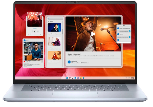 Fotoja e Laptop Dell Inspiron 16 7640, 16", Intel Core Ultra 9 185H, Touchscreen, 32 GB LPDDR5x-SDRAM 2 TB SSD, i kaltër, repacked