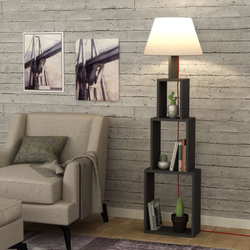 Fotoja e Llambë dyshemeje Decortie Tower 168cm, hiri / kafe e hapur