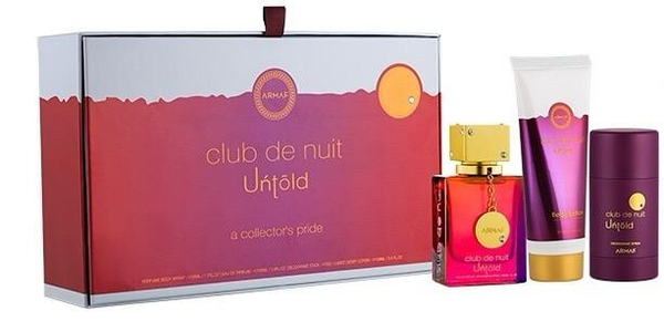 Fotoja e Set kozmetik Armaf Club De Nuit Untold, EDP 105 ml + losion trupi 100 ml + deodorant 75 g