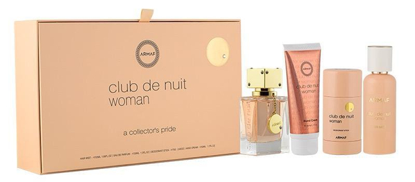 Fotoja e Set për femra Armaf Club De Nuit Women, EDP 30 ml + deodorant 75 ml + krem për duar 50 ml + sprej për flokë 55 ml