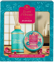 Fotoja e Set arome për shtëpi Tesori d'Oriente Ayurveda, shpërndarës aromatik 250 ml + qiri aromatik 109 g