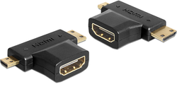 Fotoja e Përshtatës AV Delock HDMI Micro - HDMI Mini - HDMI, i zi