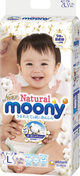 Fotoja e Pelena Moony Natural, L, 9-14 kg, 38 copë