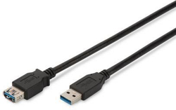 Fotoja e Kabllo Assmann Digitus USB A - USB A AK-300203-030-S, 3m, e zezë