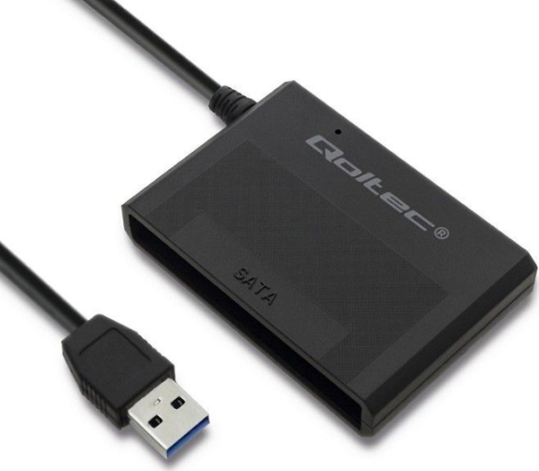 Fotoja e Përshtatës për disk Qoltec USB 3.0 caddy për HDD/SSD 2.5 SATA3, i zi