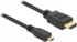 Fotoja e Kabllo Delock HDMI Micro - HDMI, 3m, e zezë, Picture 1