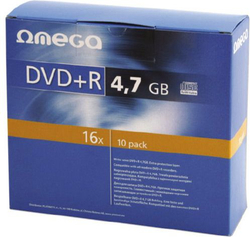 Fotoja e Disqe DVD+R Omega, 4.7GB, 16x, 10 copë