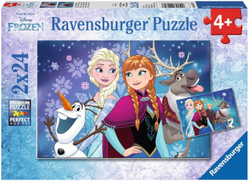 Fotoja e Enigmë Ravensburger Frozen - Northern Lights, 2 x 24 elemente
