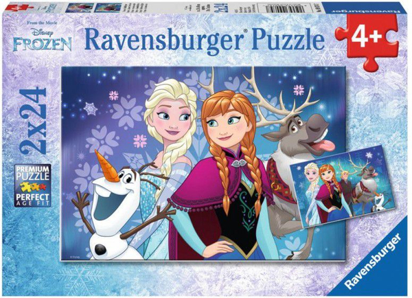 Fotoja e Enigmë Ravensburger Frozen - Northern Lights, 2 x 24 elemente