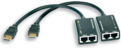 Fotoja e Zgjerues HDMI Techly, RJ45 x2, 0.15m, i zi