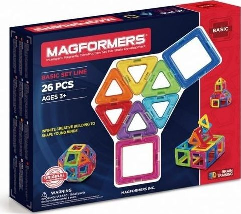 Fotoja e Lojë ndërtimi Magformers Klocki Basic, 26 copë magnetike, +3 vjeç