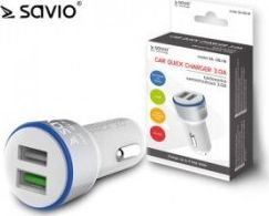 Fotoja e Karikues për veturë Savio SA-06, 2x USB-A, 3 A, i bardhë