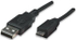 Fotoja e Kabllo Manhattan USB-A në microUSB, 0.5m, e zezë, Picture 1