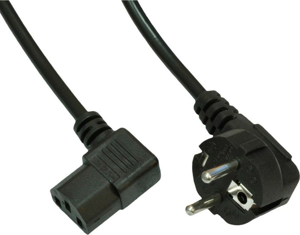 Fotoja e Kabllo energjie Akyga AK-PC-12A CEE 7/7 - IEC C13, 250V, 10A, 3m, e zezë