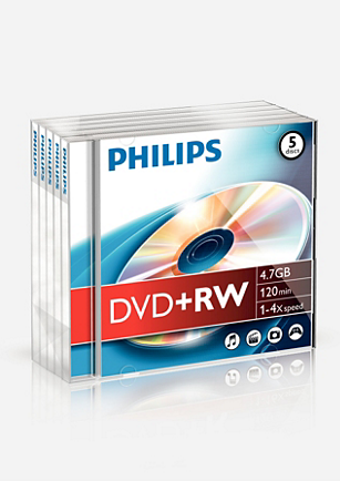 Fotoja e Disk Philips DVD+RW, 4.7GB, 4x