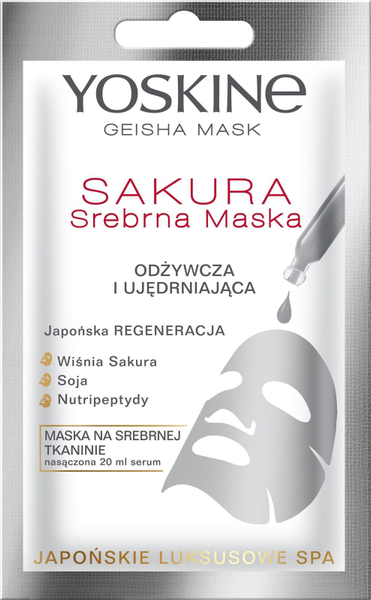 Fotoja e Maskë për fytyrë Yoskine Geisha Mask - Sakura Silver Nourishing and Firming Mask, 20ml