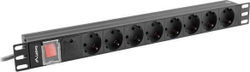 Fotoja e Kabllo për energji elektrike Lanberg PDU 1U, 16A, 2m, e zezë