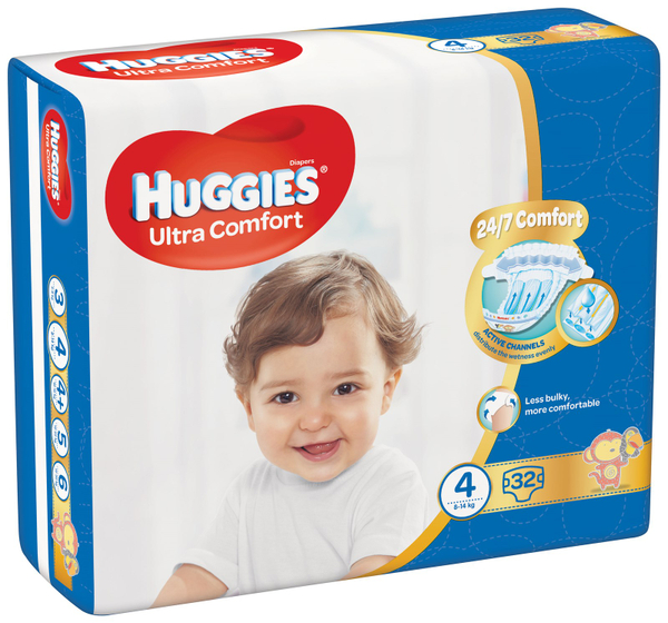 Fotoja e Pelena Huggies® Ultra Comfort 4 (8-14 kg, 32 copë)