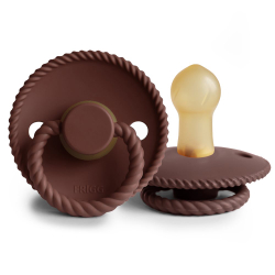 Fotoja e FRIGG Rope Latex Natural Rubber Pacifier 1 Piece - Cocoa