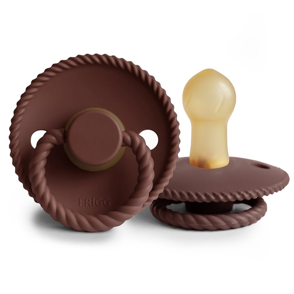 Fotoja e FRIGG Rope Latex Natural Rubber Pacifier 1 Piece - Cocoa