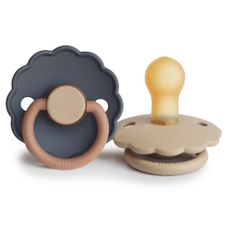 Fotoja e FRIGG Daisy Natural Rubber Pacifier 2 Pack - Aurora/Croissant