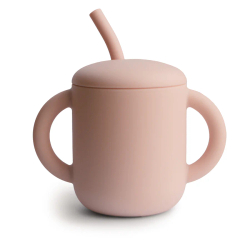 Fotoja e Silicone Training Cup + Straw - Blush