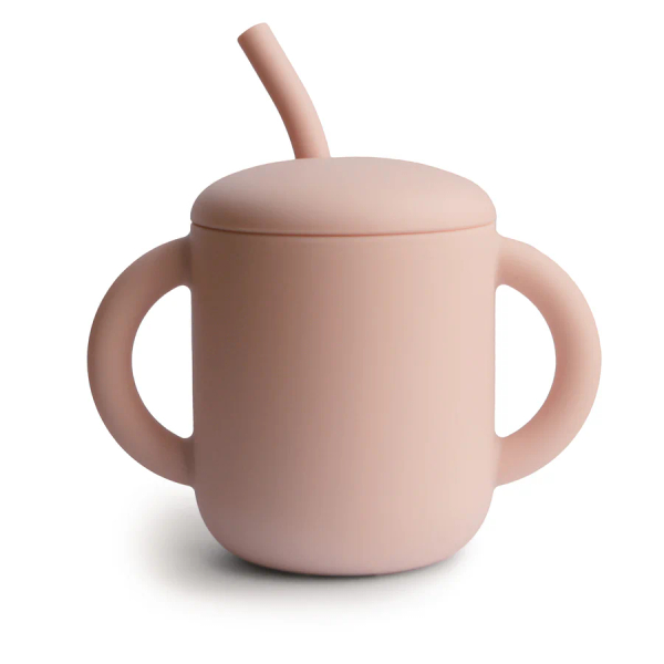 Fotoja e Silicone Training Cup + Straw - Blush