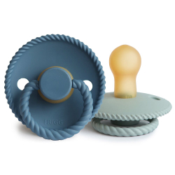 Fotoja e FRIGG Rope Natural Rubber Pacifier 2 Pack - Ocean View/Sage