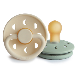 Fotoja e FRIGG Moon Phase Natural Rubber Pacifier 2-Pack - Cream/Sage