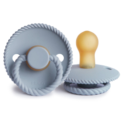 Fotoja e FRIGG Rope Latex Natural Rubber Pacifier 1 Piece - Powder Blue