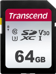 Fotoja e Kartë memorie Transcend 300S SDXC, Class 10 UHS-I/U3 Card (TS64GSDC300S), 64GB