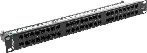 Fotoja e Panel për kabllo rrjeti Lanberg 1U 19" 48x RJ-45 Cat.6, i zi