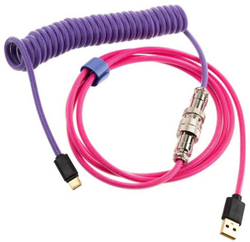 Fotoja e Kabllo Ducky Premicord, USB-C/USB-A, 1,8m, e purpurtë/rozë