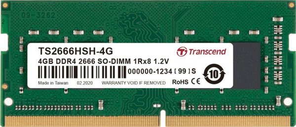 Fotoja e Memorie laptopi Transcend SODIMM, DDR4, 4GB, 2666MHz, CL19